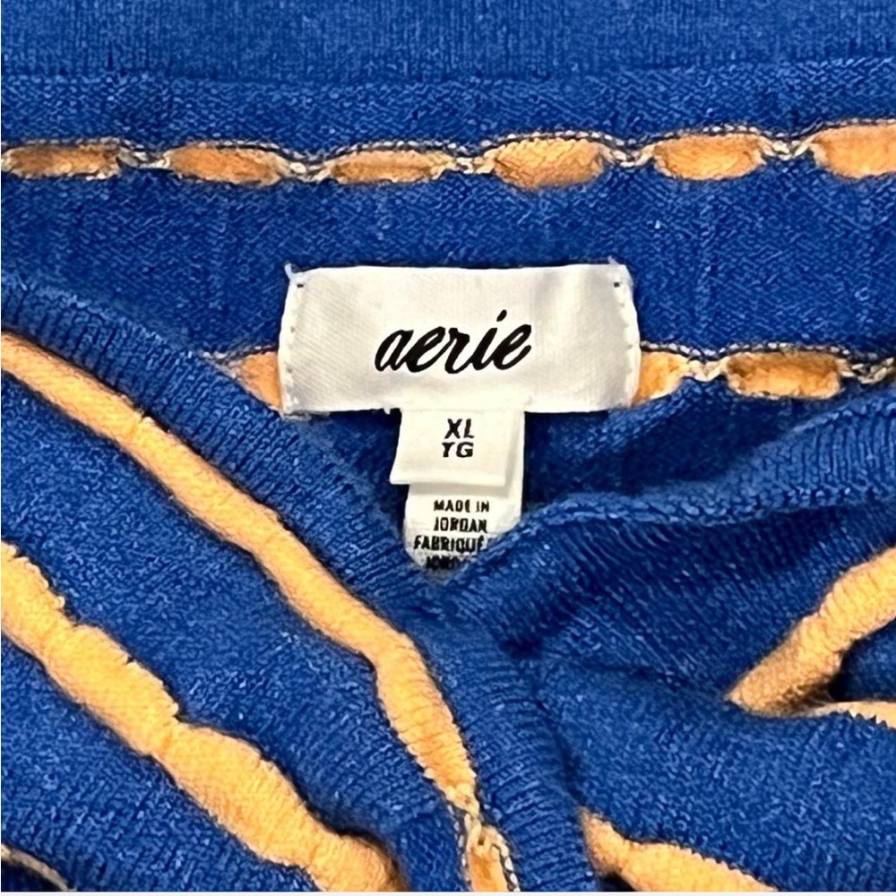 Aerie Blue and Orange Striped Sleeveless Crop Top - Picture 2 of 5
